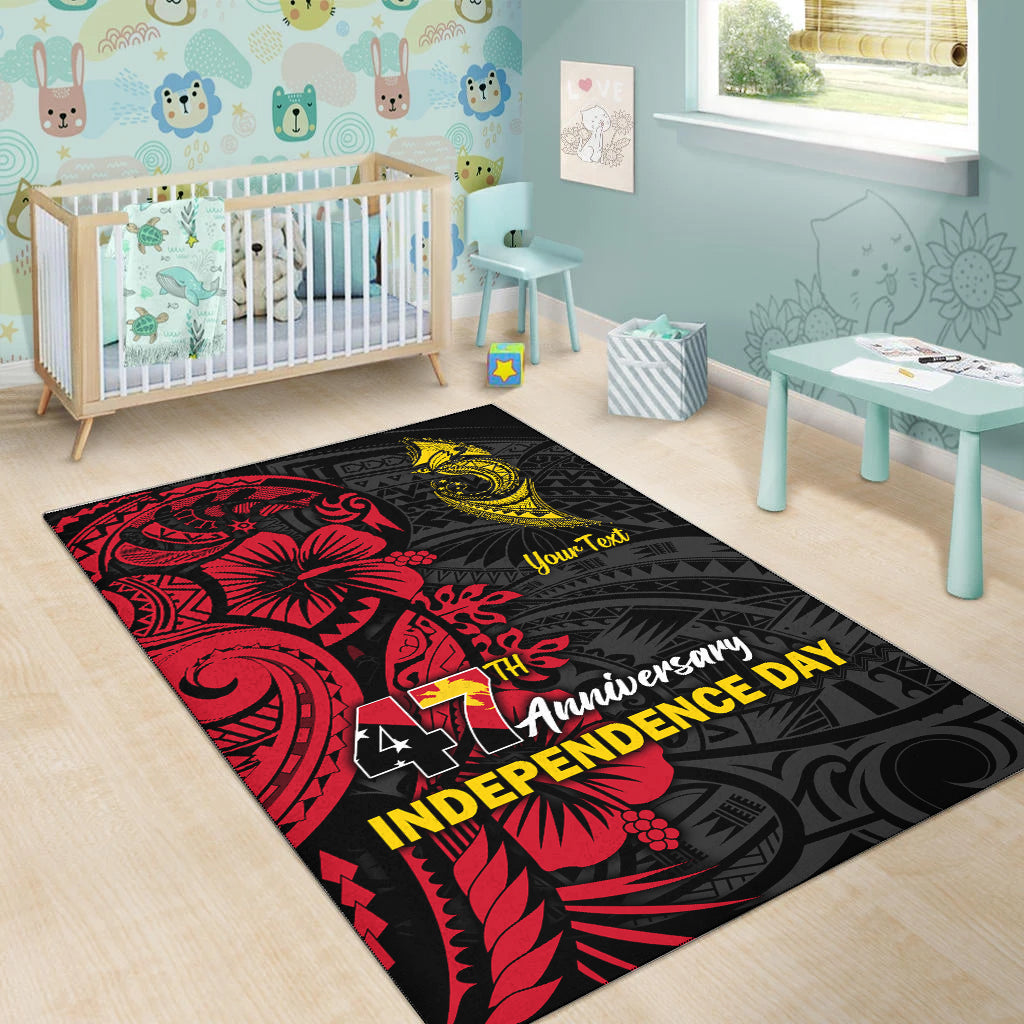 Custom Personalised Papua New Guinea 47th Independence Day Bird Of Paradise Area Rug LT2 - Wonder Print Shop