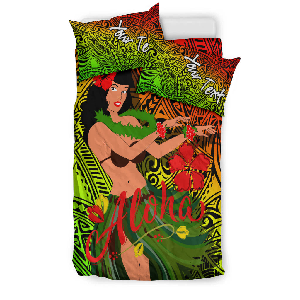 Custom Personalised Hawaii Hula Girl Reggae Bedding Set - LT2 - Wonder Print Shop