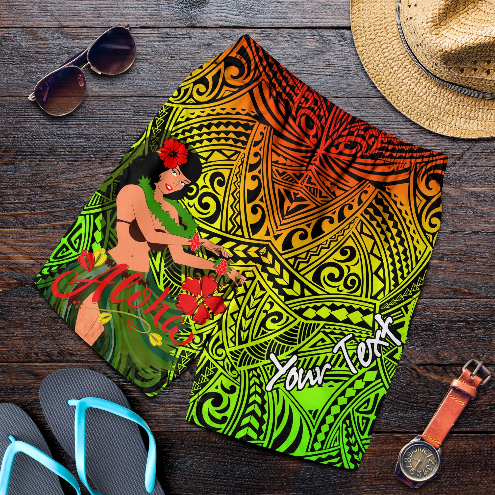 custom-personalised-hawaii-hula-girl-reggae-men-short