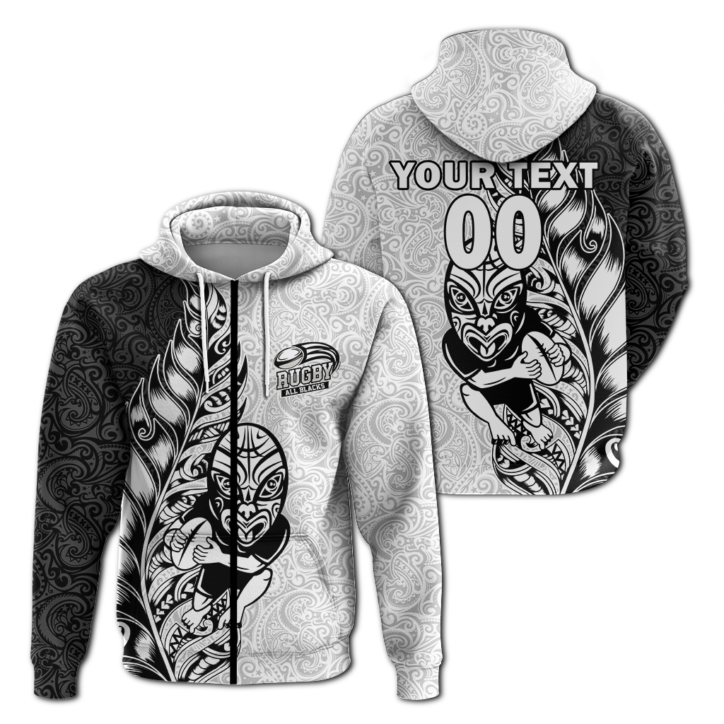 Custom Personalised New Zealand Maori All Black Rugby Hoodie LT2 - Wonder Print Shop