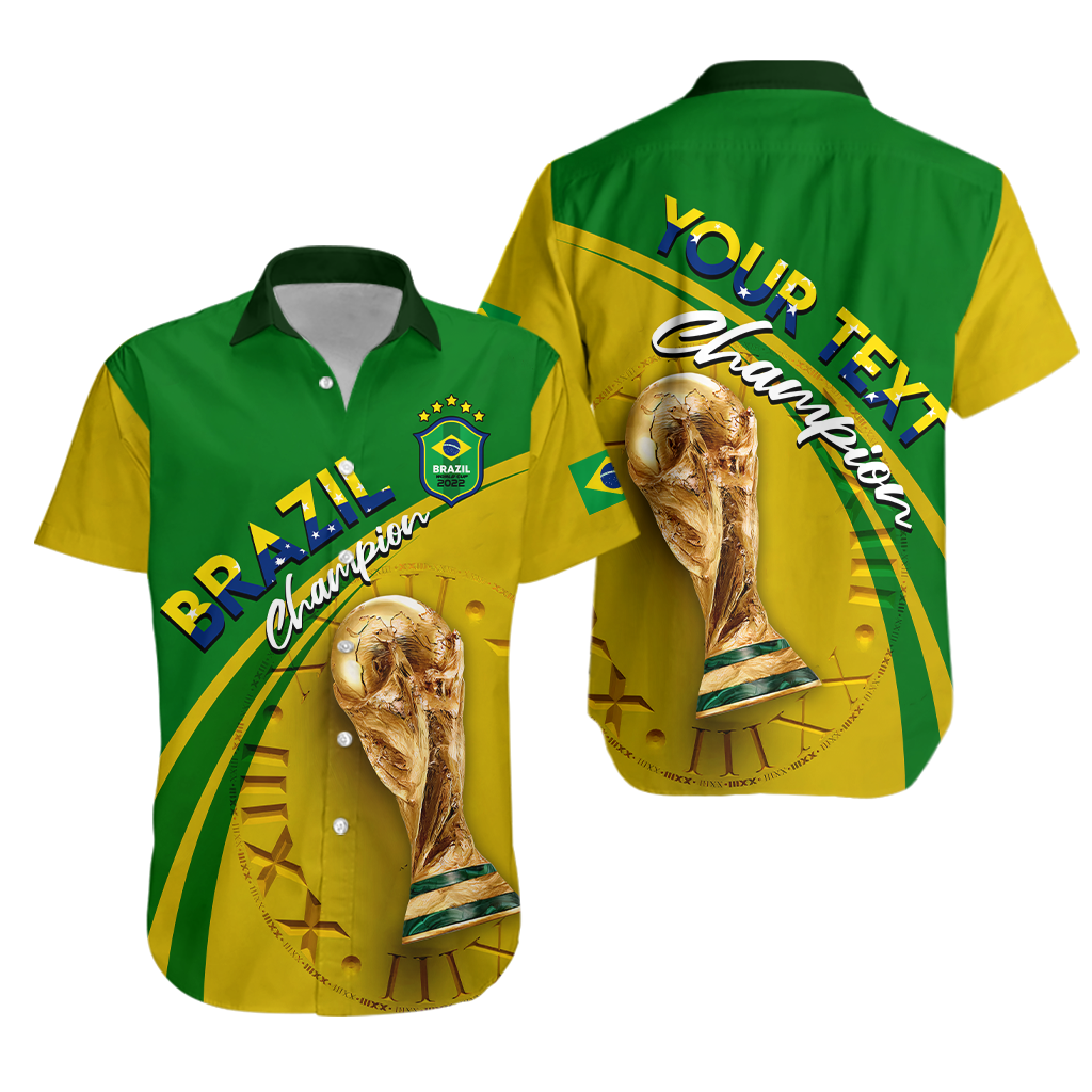 (Custom Personalised) Brazil Football World Cup 2022 Hawaiian Shirt - LT2 - Wonder Print Shop