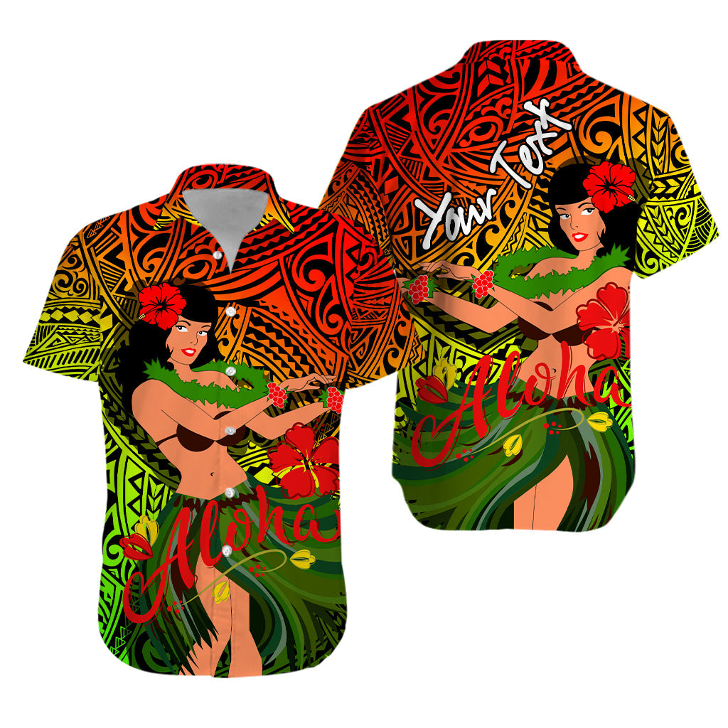 Custom Personalised Hawaii Hula Girl Reggae Hawaiian Shirt - LT2 - Wonder Print Shop