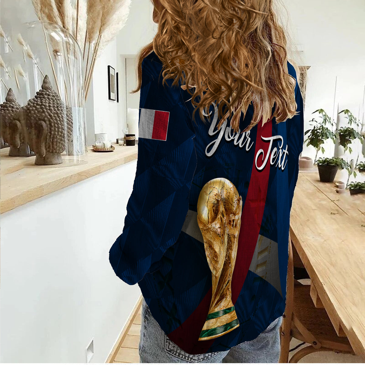 (Custom Personalised) France Football World Cup 2022 Women Casual Shirt - LT2 - Wonder Print Shop