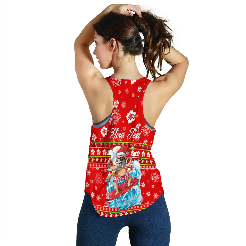 Custom Personalised Hawaii Christmas Santas Surf Mele Kalikimaka Women Tank Top LT2 - Wonder Print Shop