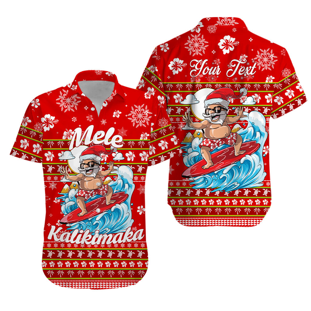 Custom Personalised Hawaii Christmas Santas Surf Mele Kalikimaka Hawaiian Shirt LT2 - Wonder Print Shop
