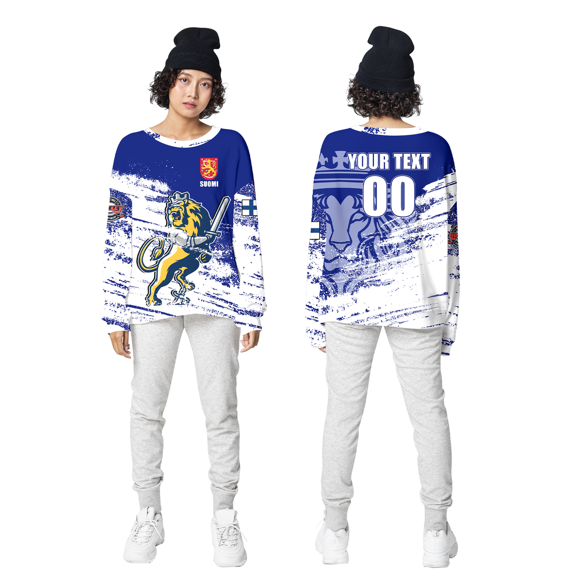 (Custom Personalised) Finland Suomi Leijonat Hockey Sweatshirt - LT2 - Wonder Print Shop