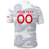 Custom England Polo Shirt Football 2022 LT2 - Wonder Print Shop