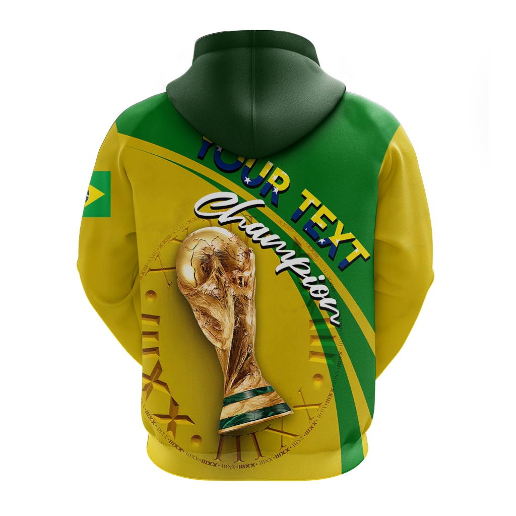 Custom Brazil Football 2022 Hoodie LT2 - Wonder Print Shop