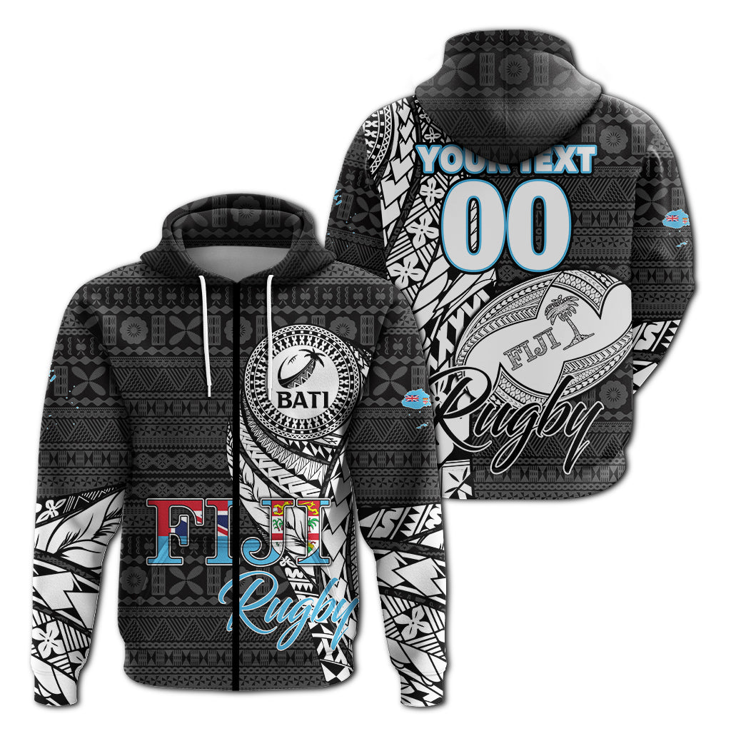 Custom Personalised Fiji Rugby Bati Tapa Pattern Hoodie LT2 - Wonder Print Shop