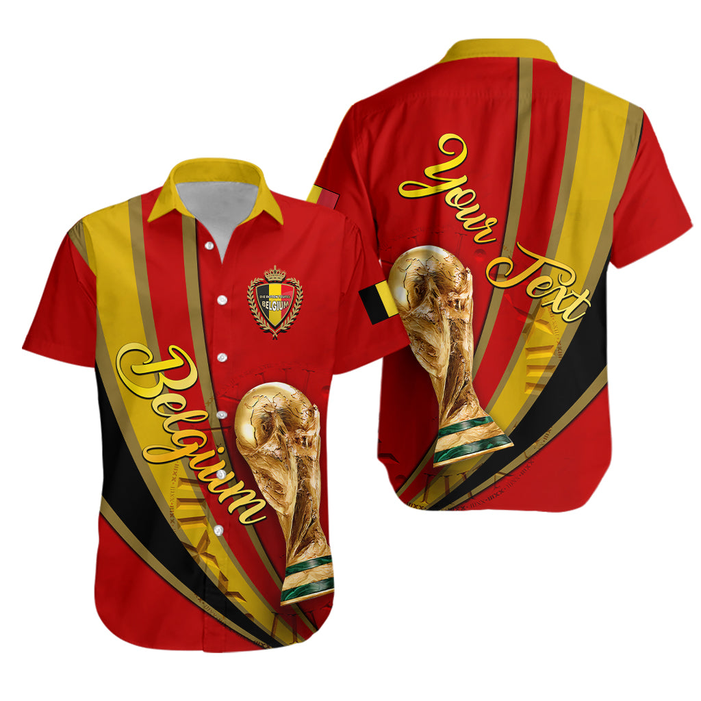 (Custom Personalised) Belgium Football World Cup 2022 Hawaiian Shirt - LT2 - Wonder Print Shop