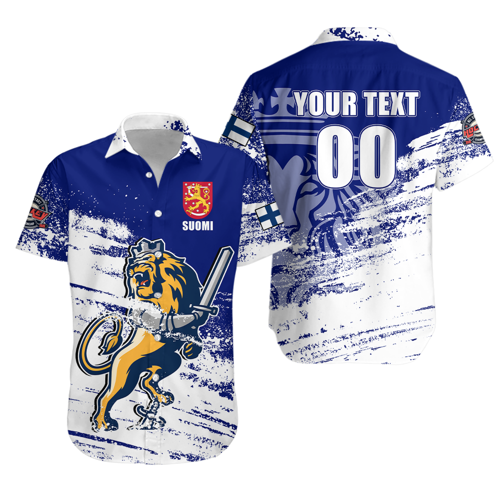 ( Custom Personalised) Finland Suomi Leijonat Hockey Hawaiian Shirt - LT2 - Wonder Print Shop