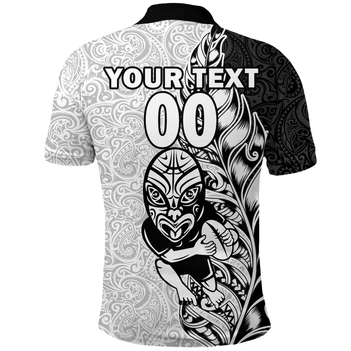 Custom New Zealand Maori All Black Rugby Polo Shirt LT2 - Wonder Print Shop