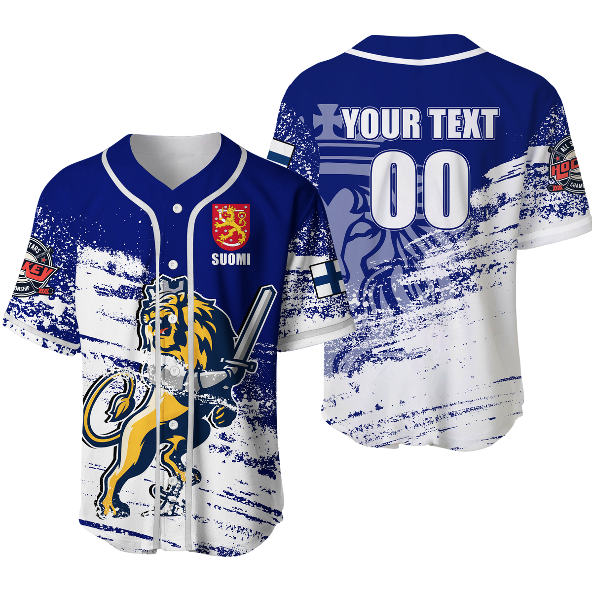 (Custom Personalised) Finland Suomi Leijonat Hockey Baseball Jersey - LT2 - Wonder Print Shop