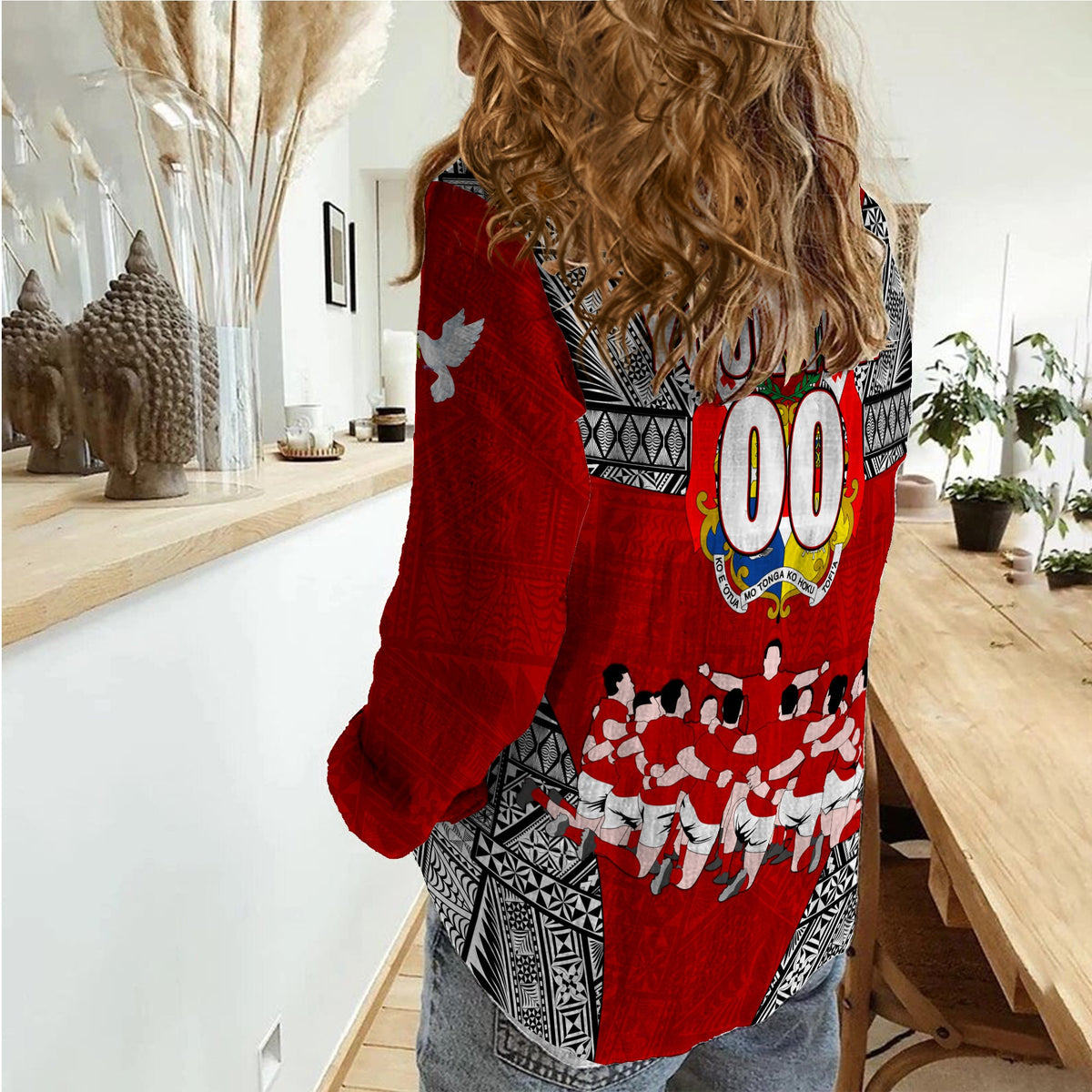 Custom Personalised Tonga Rugby Ikale Tahi Sipi Tau Women Casual Shirt LT2 - Wonder Print Shop