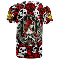 Custom Skull Rose Queen Death Cannot Divide Us T Shirt LT2 - Wonder Print Shop
