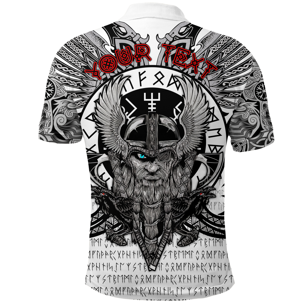 Custom Viking Polo Shirt Vegvisir Odin With Huginn And Muninn LT2 - Wonder Print Shop