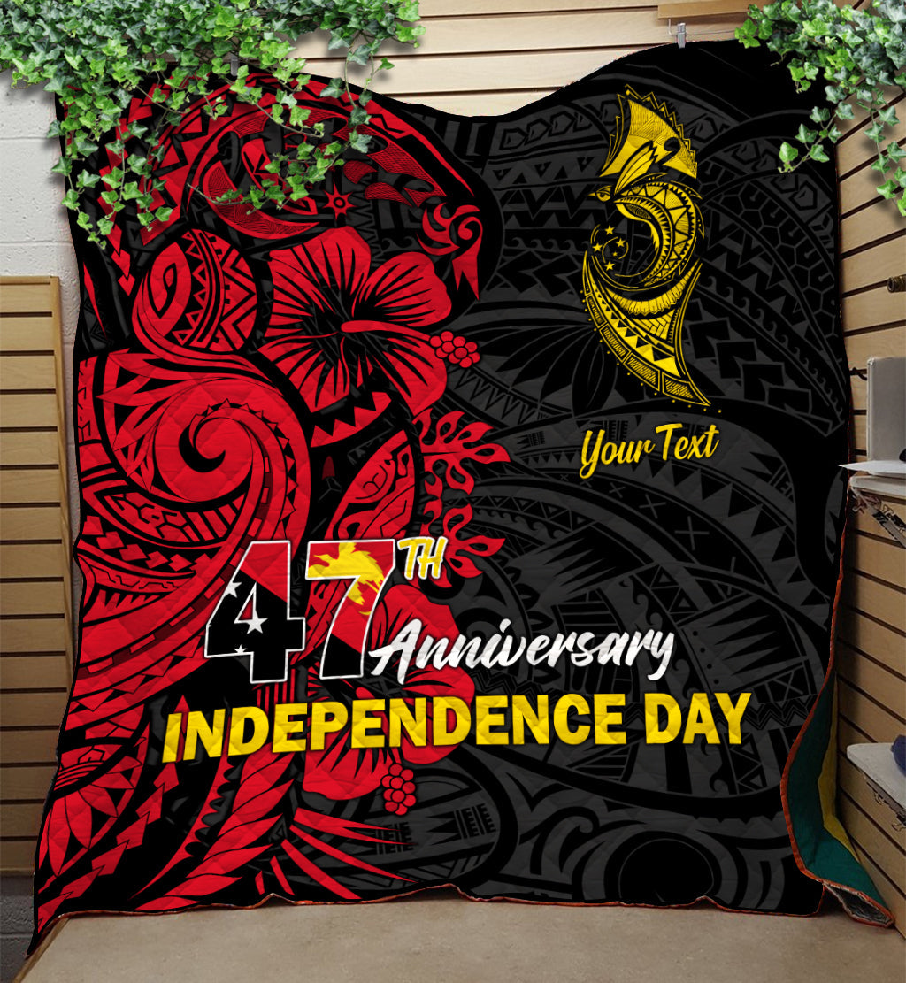 Custom Personalised Papua New Guinea 47th Independence Day Bird Of Paradise Quilt LT2 - Wonder Print Shop