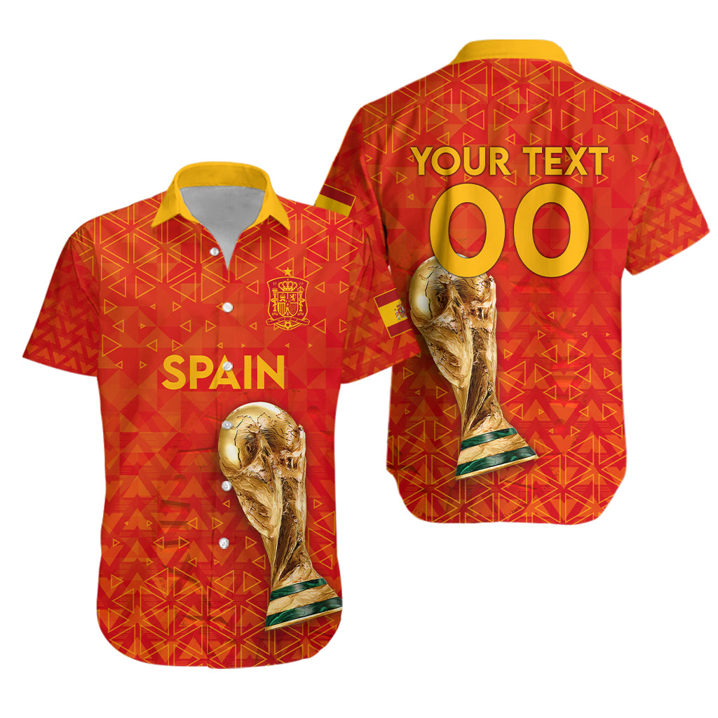 (Custom Personalised) Spain Football World Cup 2022 Hawaiian Shirt - LT2 - Wonder Print Shop