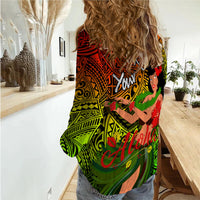 Custom Personalised Hawaii Hula Girl Reggae Women Casual Shirt LT2 - Wonder Print Shop