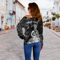 Custom Personalised Hawaii Ikaika Warrior Women Off Shoulder Sweater LT2 - Wonder Print Shop