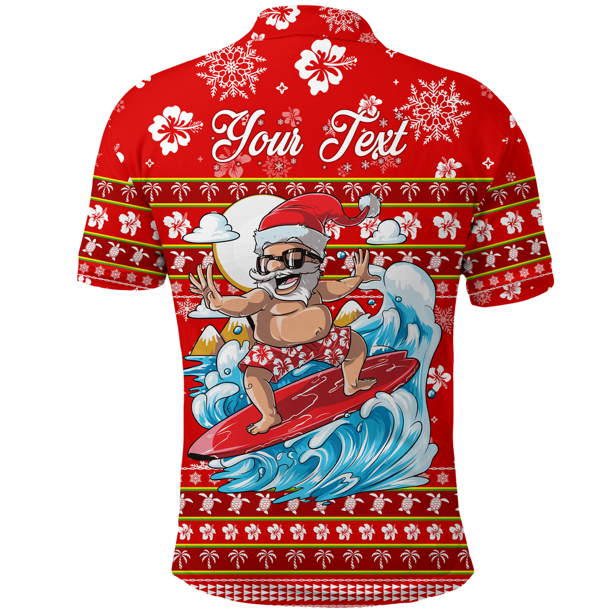Custom Christmas Hawaii Polo Shirt Santas Surf Mele Kalikimaka LT2 - Wonder Print Shop