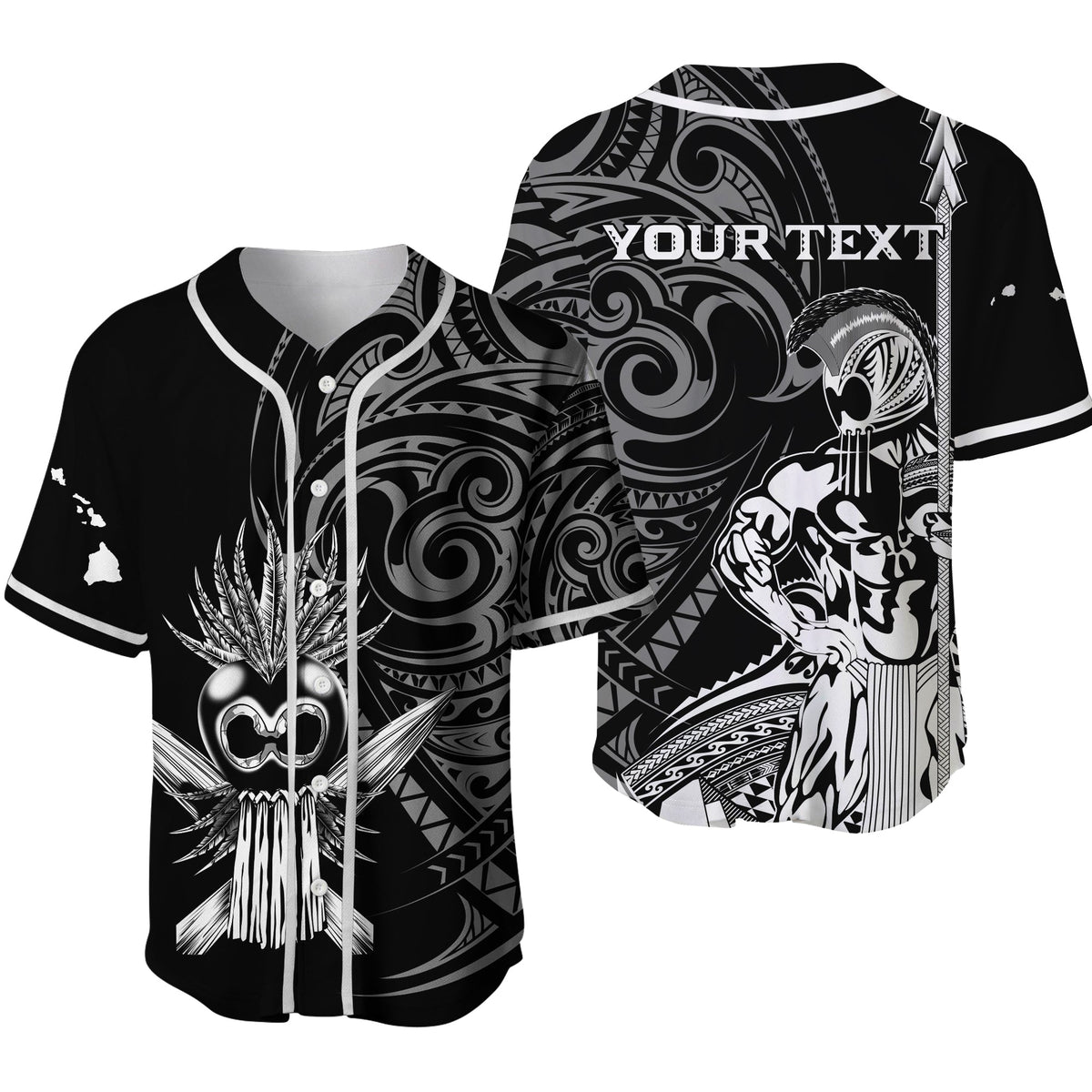 Custom Personalised Hawaii Ikaika Warrior Baseball Jersey - LT2 - Wonder Print Shop