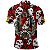 Custom Skull Rose Queen Death Cannot Divide Us Polo Shirt LT2 - Wonder Print Shop