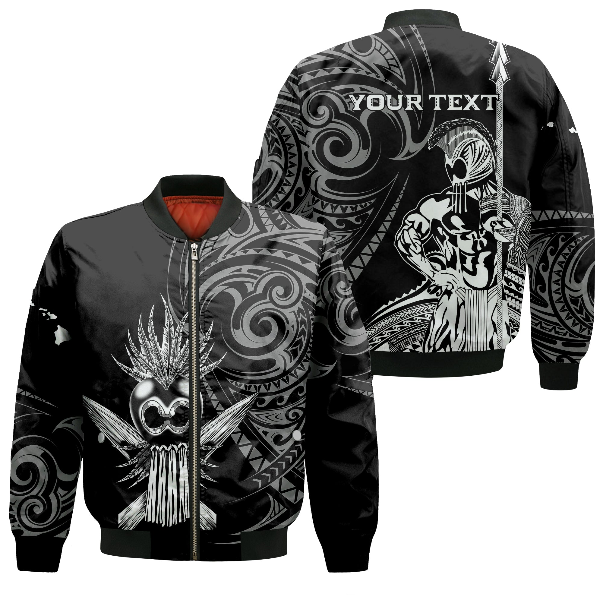 Custom Personalised Hawaii Ikaika Warrior Bomber Jacket LT2 - Wonder Print Shop