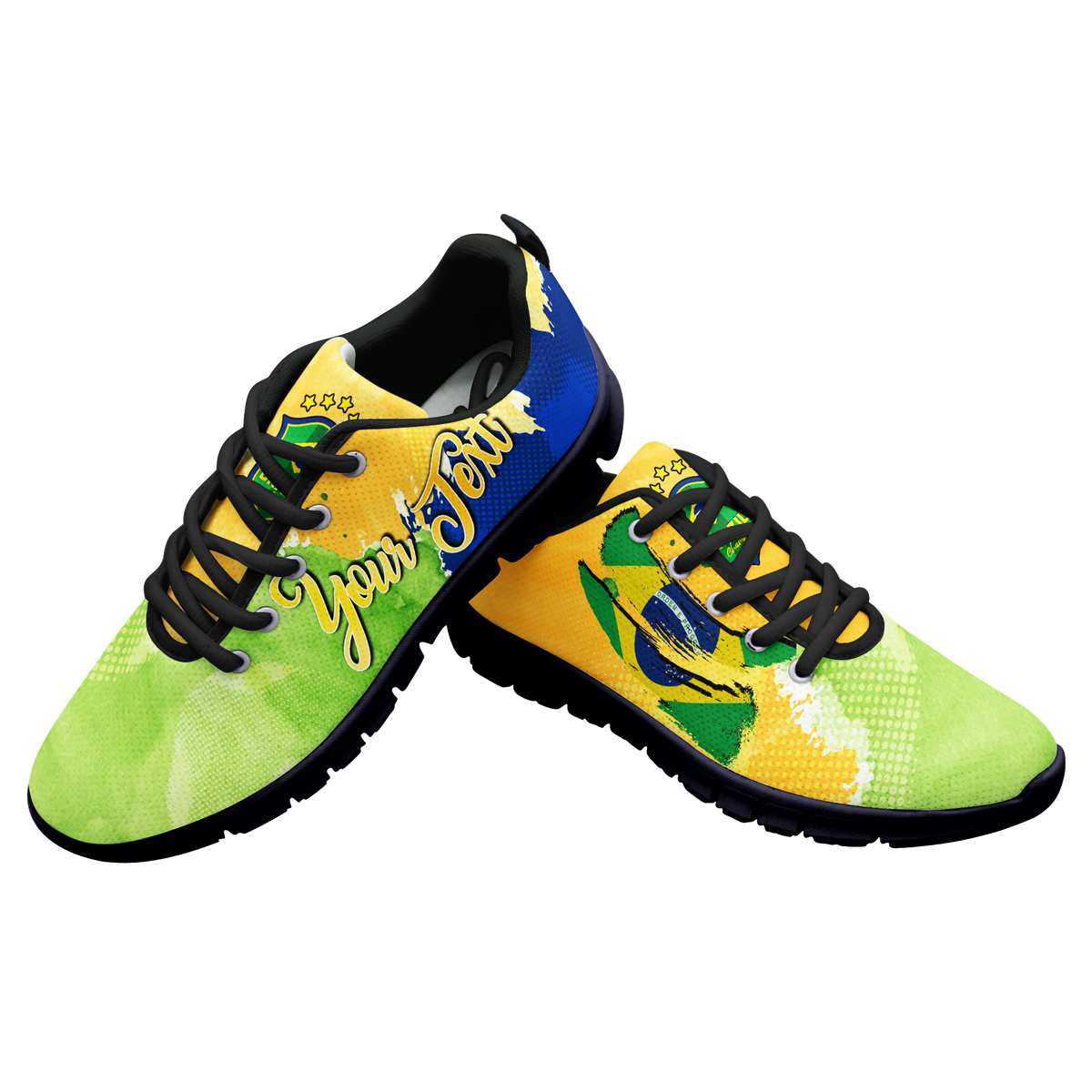 (Custom Personalised) Brazil Football World Cup 2022 Sneaker - LT2 - Wonder Print Shop