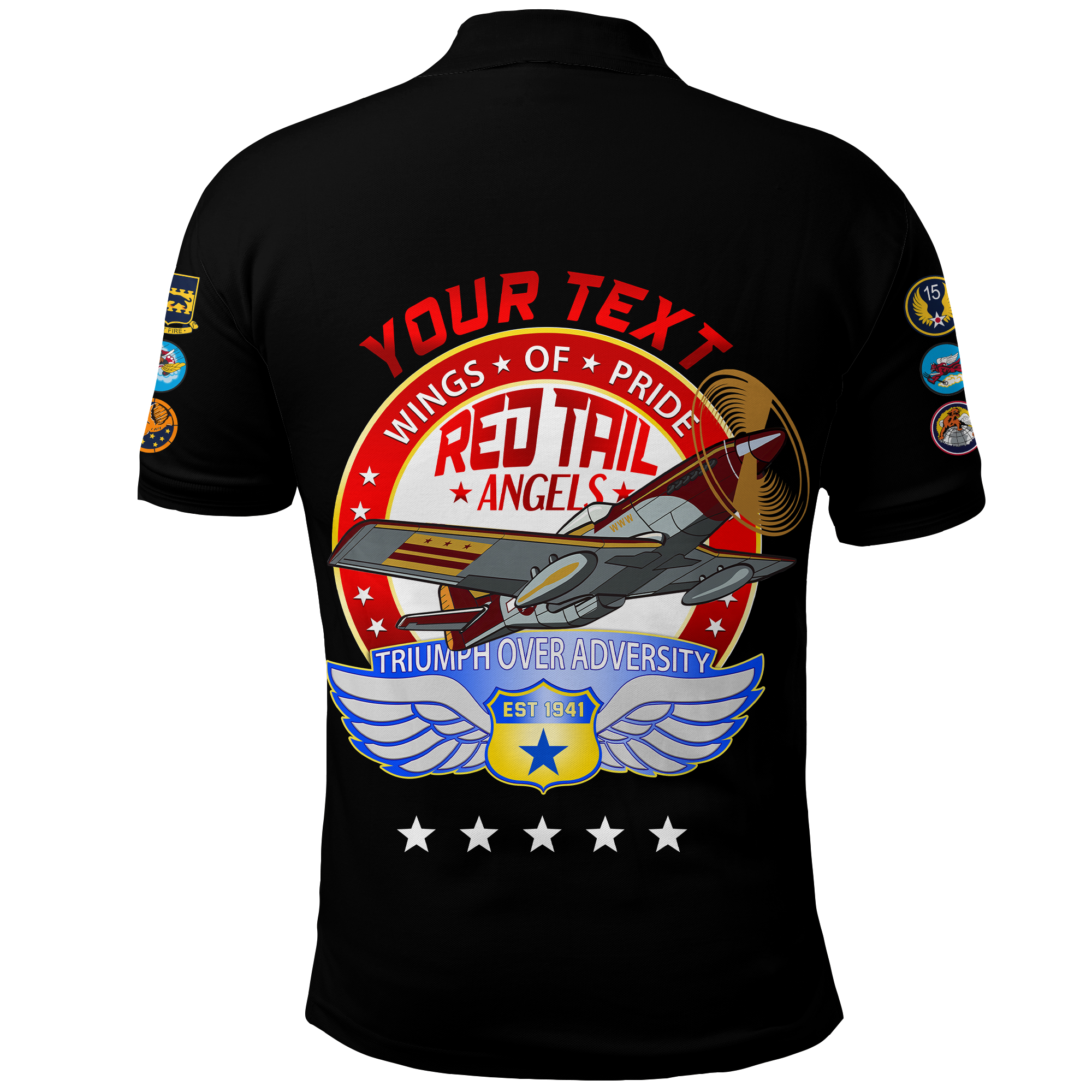 Custom Tuskegee Airmens Red Tails African American Heros Polo Shirt LT2 - Wonder Print Shop