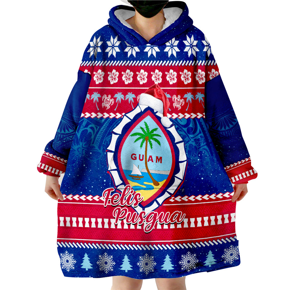 (Custom Personalised) Guam Christmas Guaman Seal Polynesian Felis Pusgua Ver.05 Wearable Blanket Hoodie - Wonder Print Shop