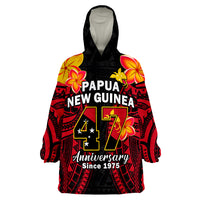 (Custom Personalised) Papua New Guinea PNG 47 Years Independence Anniversary Wearable Blanket Hoodie - Wonder Print Shop