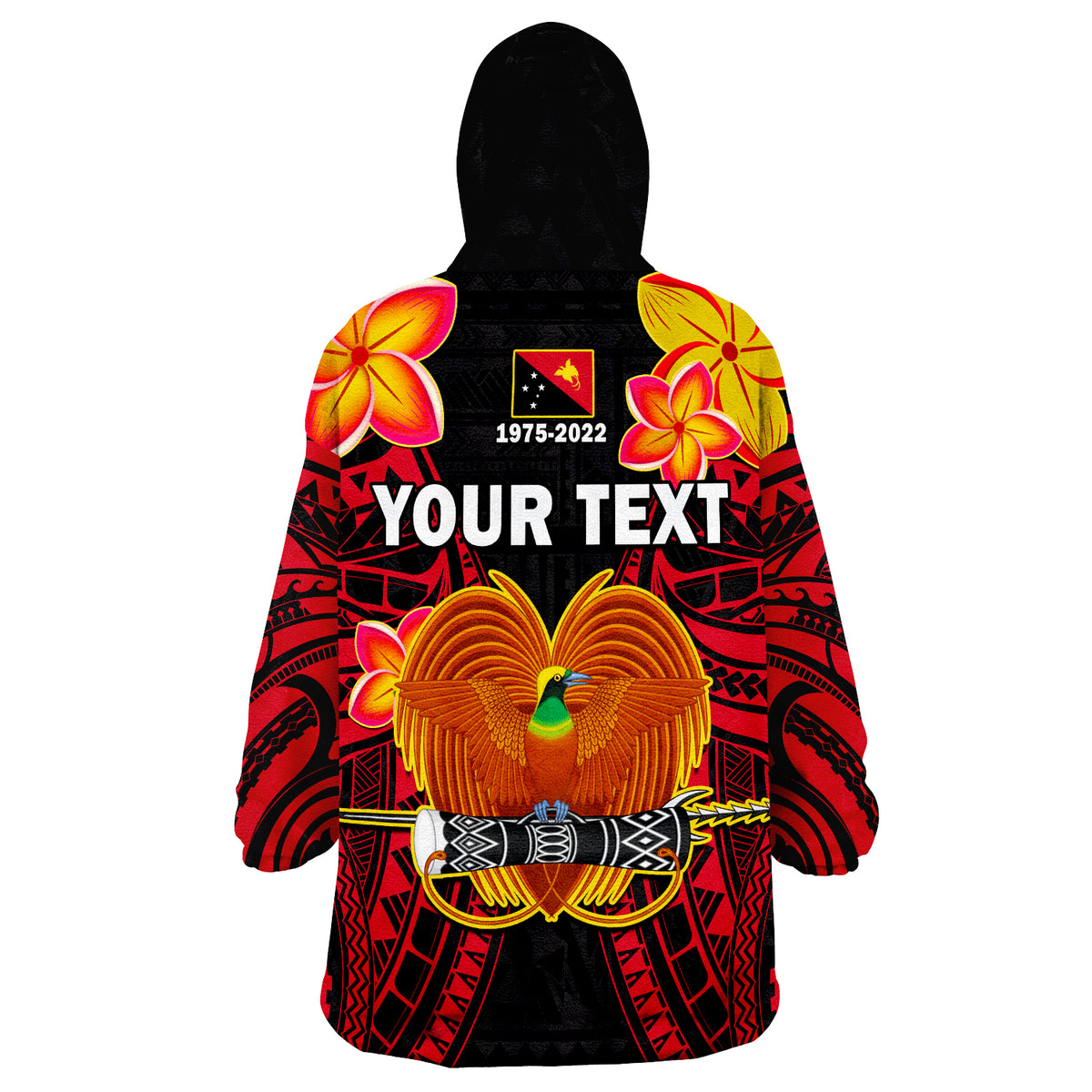 (Custom Personalised) Papua New Guinea PNG 47 Years Independence Anniversary Wearable Blanket Hoodie - Wonder Print Shop