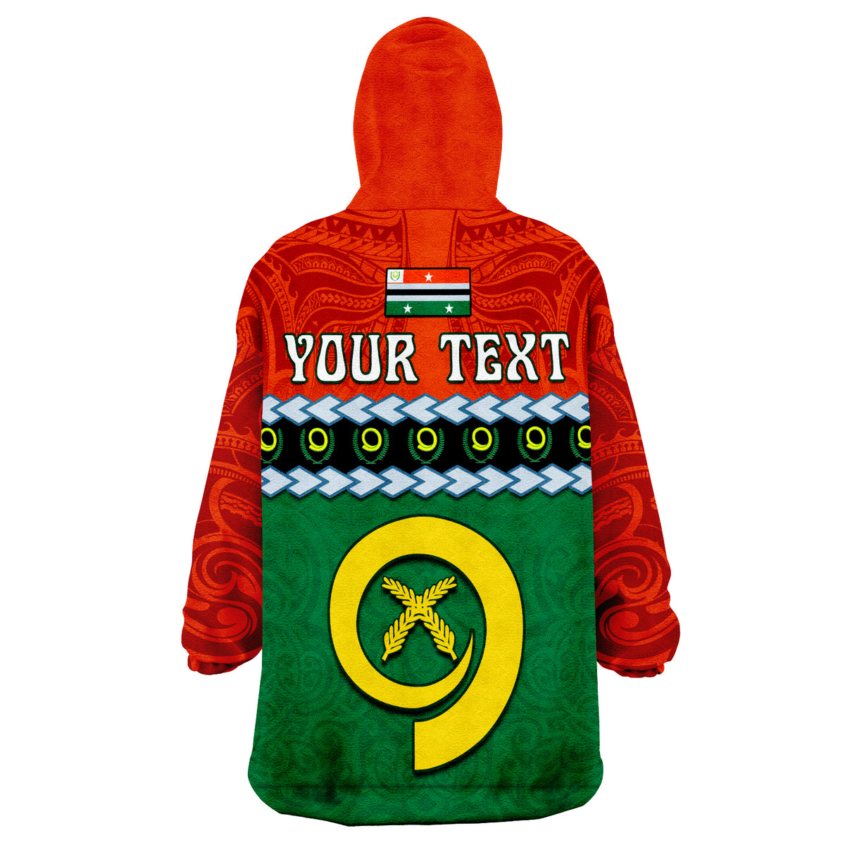 (Custom Personalised) Penama Province Vanuatu Pig Tusk Polynesian Flag Style Wearable Blanket Hoodie - Wonder Print Shop