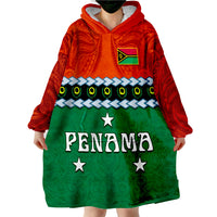 (Custom Personalised) Penama Province Vanuatu Pig Tusk Polynesian Flag Style Wearable Blanket Hoodie - Wonder Print Shop