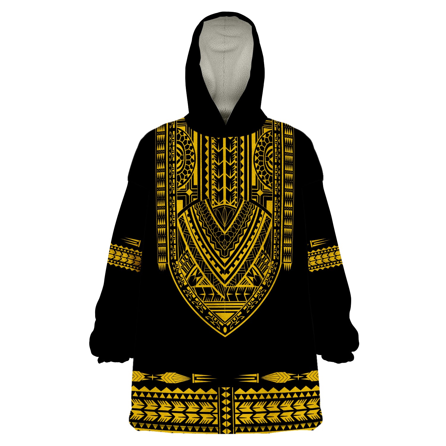 custom-personalised-polynesian-dashiki-with-polynesian-tattoo-royal-golden-version-wearable-blanket-hoodie