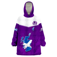 (Custom Personalised) Scottish Rugby Map Of Scotland Thistle Purple Version Wearable Blanket Hoodie - Wonder Print Shop