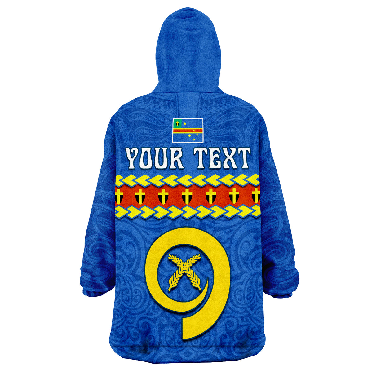 (Custom Personalised) Tafea Province Vanuatu Pig Tusk Polynesian Flag Style Wearable Blanket Hoodie - Wonder Print Shop