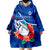 (Custom Text And Number) Samoa Rugby Manu Samoa Polynesian Hibiscus Blue Style Wearable Blanket Hoodie - Wonder Print Shop