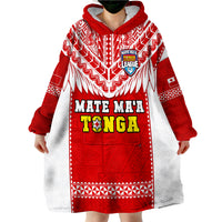 (Custom Text And Number) Tonga Rugby Mate Maa Tonga Pacific Ngatu White Wearable Blanket Hoodie - Wonder Print Shop