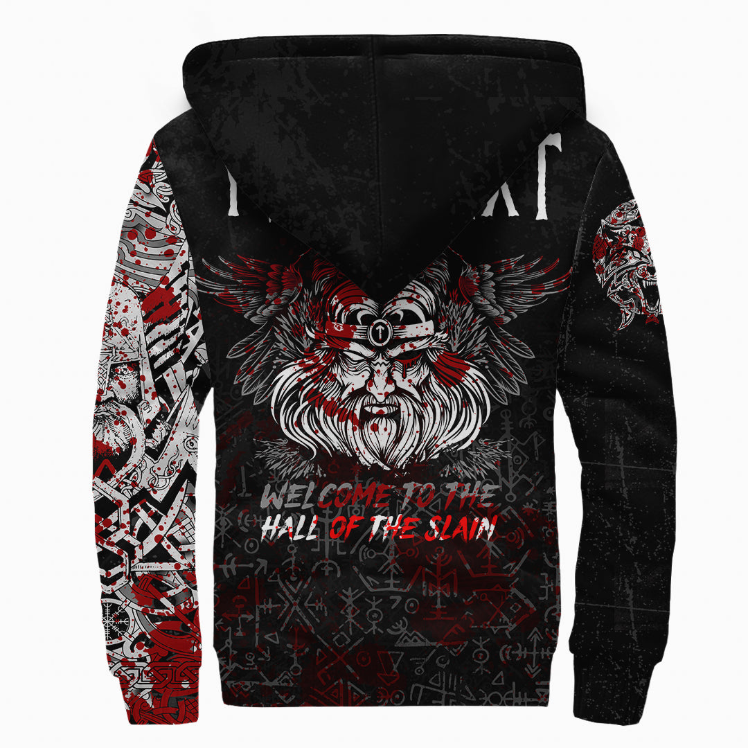 (Custom) Viking Odin Viking Sherpa Hoodie Blood RLT12 - Wonder Print Shop