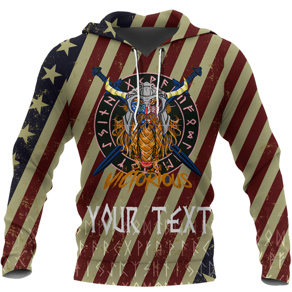 Custom Viking Hoodie American Warrior Victorious RLT12 - Wonder Print Shop