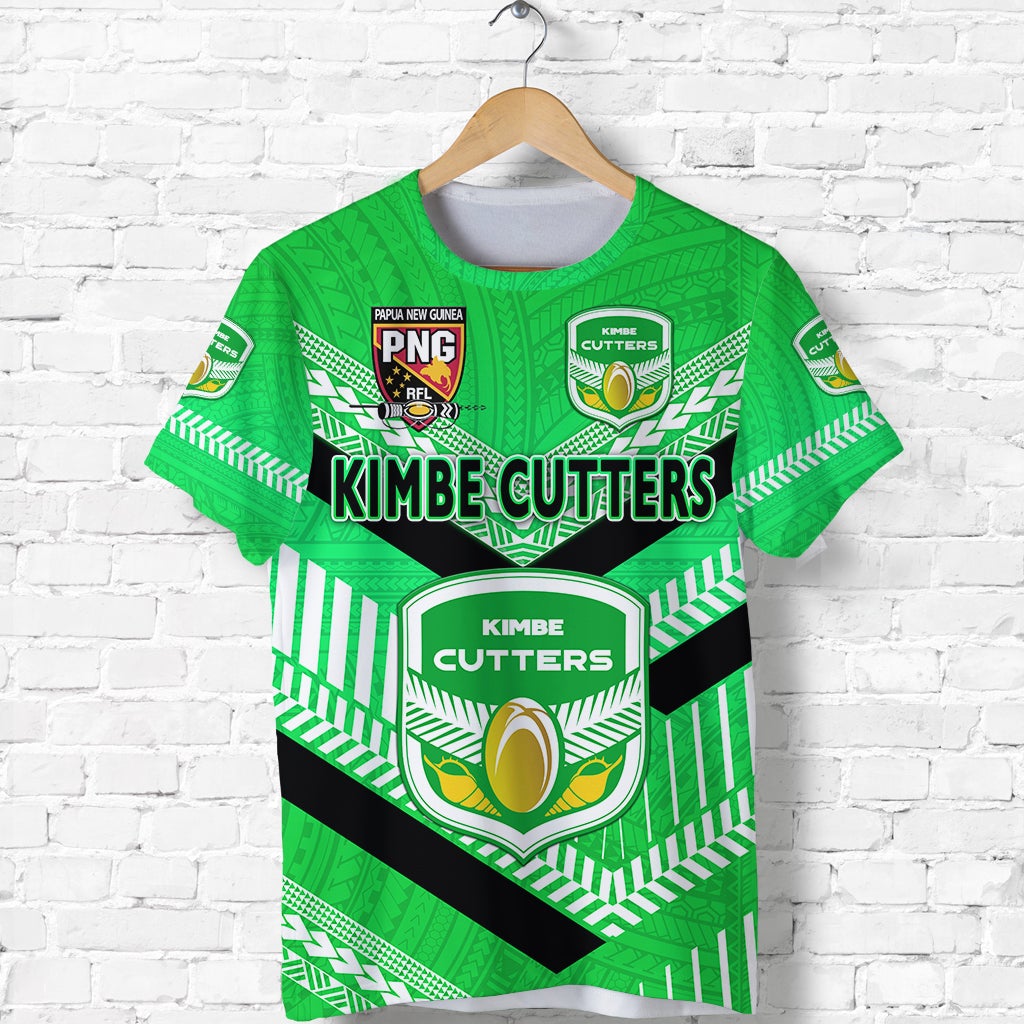 Custom Papua New Guinea Kimbe Cutters T Shirt Rugby Green, Custom Text And Number LT8 - Wonder Print Shop