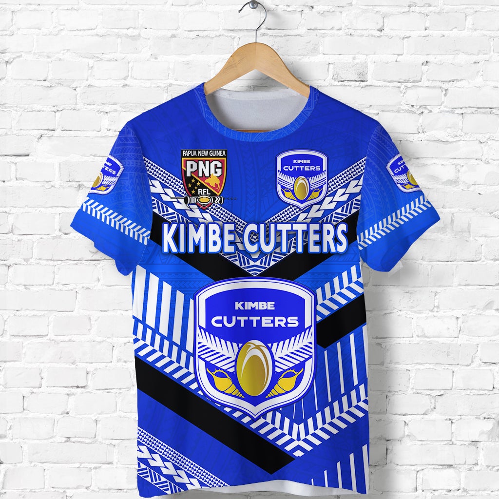 Custom Papua New Guinea Kimbe Cutters T Shirt Rugby Blue, Custom Text And Number LT8 - Wonder Print Shop