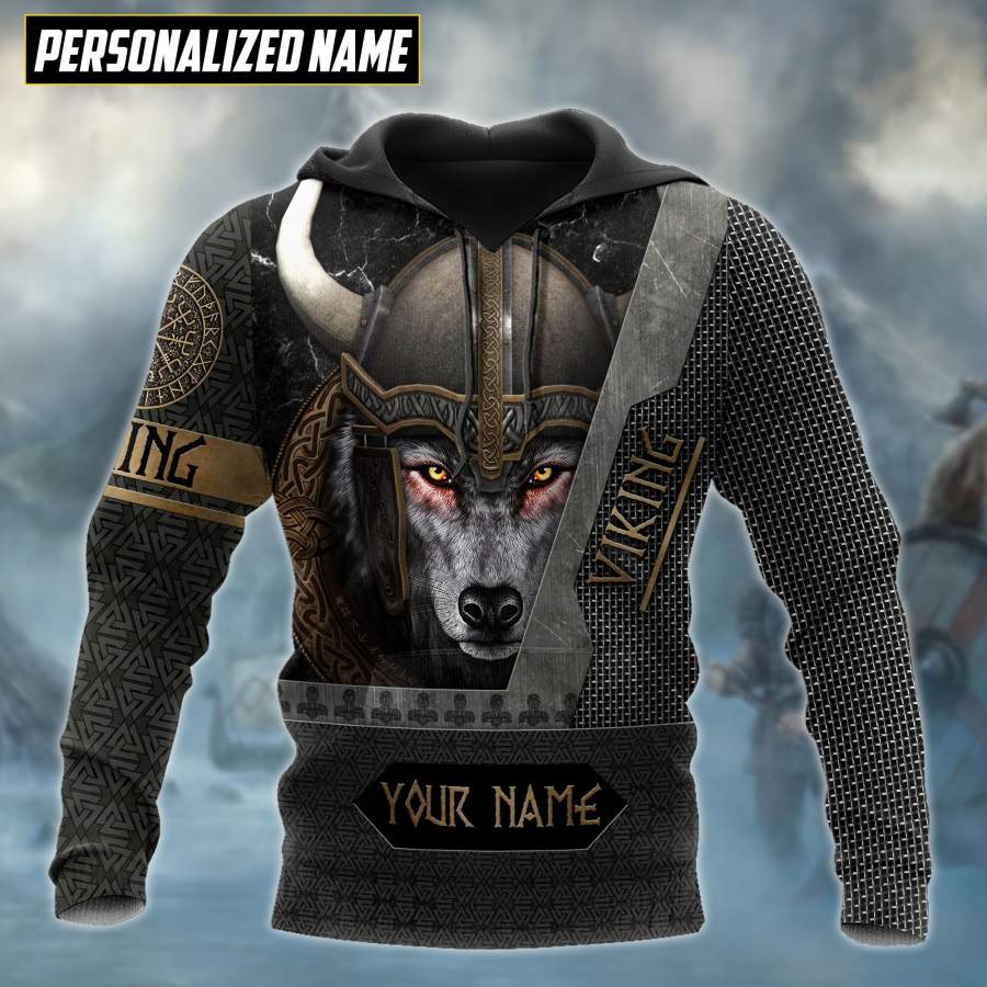 Custom Viking Clothing 3D Viking Wolf Warrior Custom Hoodie RLT12 - Wonder Print Shop