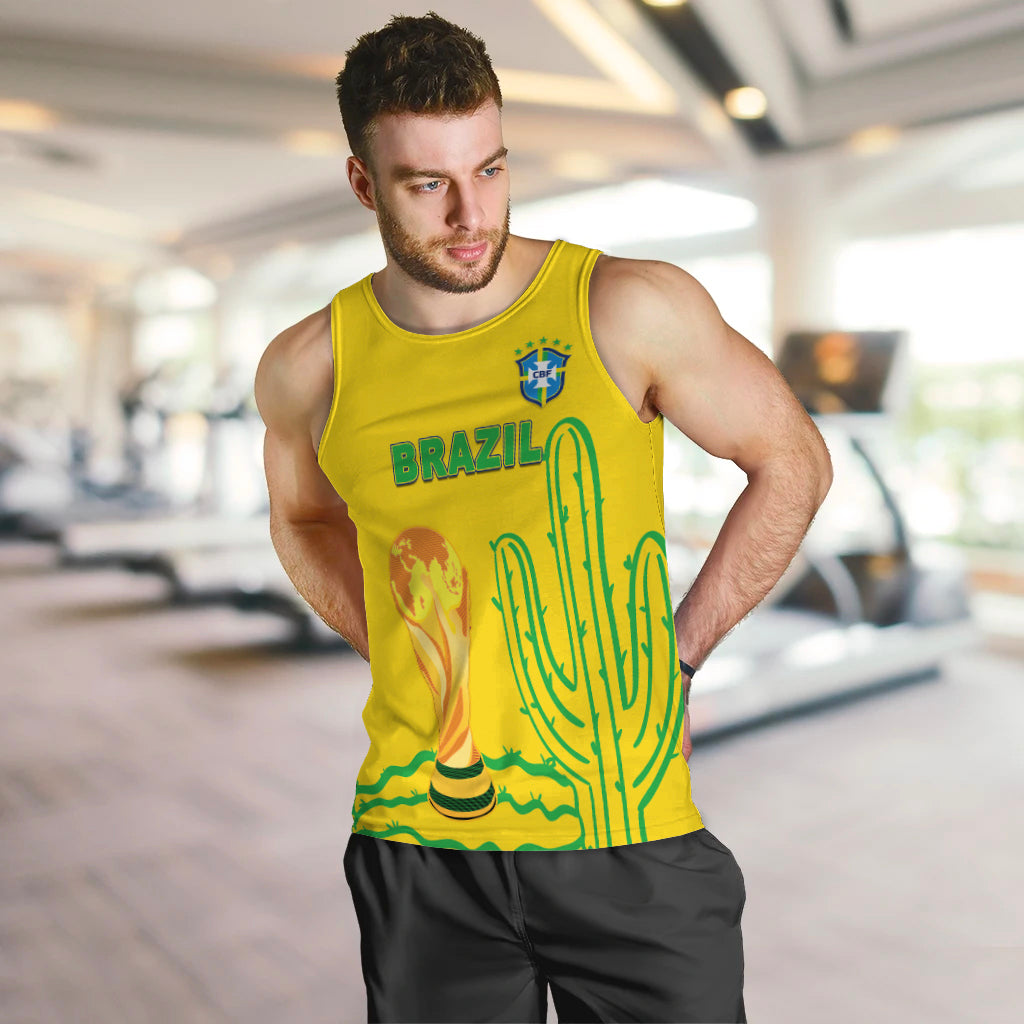 (Custom Personalised) Brazil Champion Football World Cup 2022 Men Tank Top - LT12