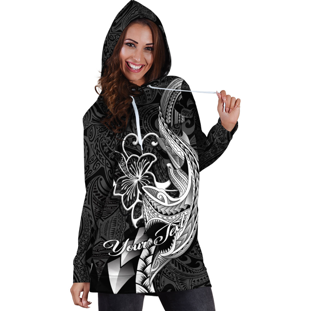 Custom Personalised Polynesian Shark Tattoo Hawaii Tribal Hoodie Dress LT12 - Wonder Print Shop