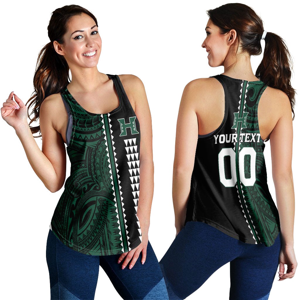 (Custom Personalised) Hawaii Kakau Warrior Football Women Tank Top LT12 - Wonder Print Shop