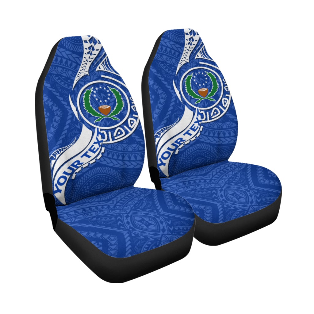(Custom Personalised) Pohnpei Car Seat Covers - Micronesia Pride Blue LT12 - Wonder Print Shop