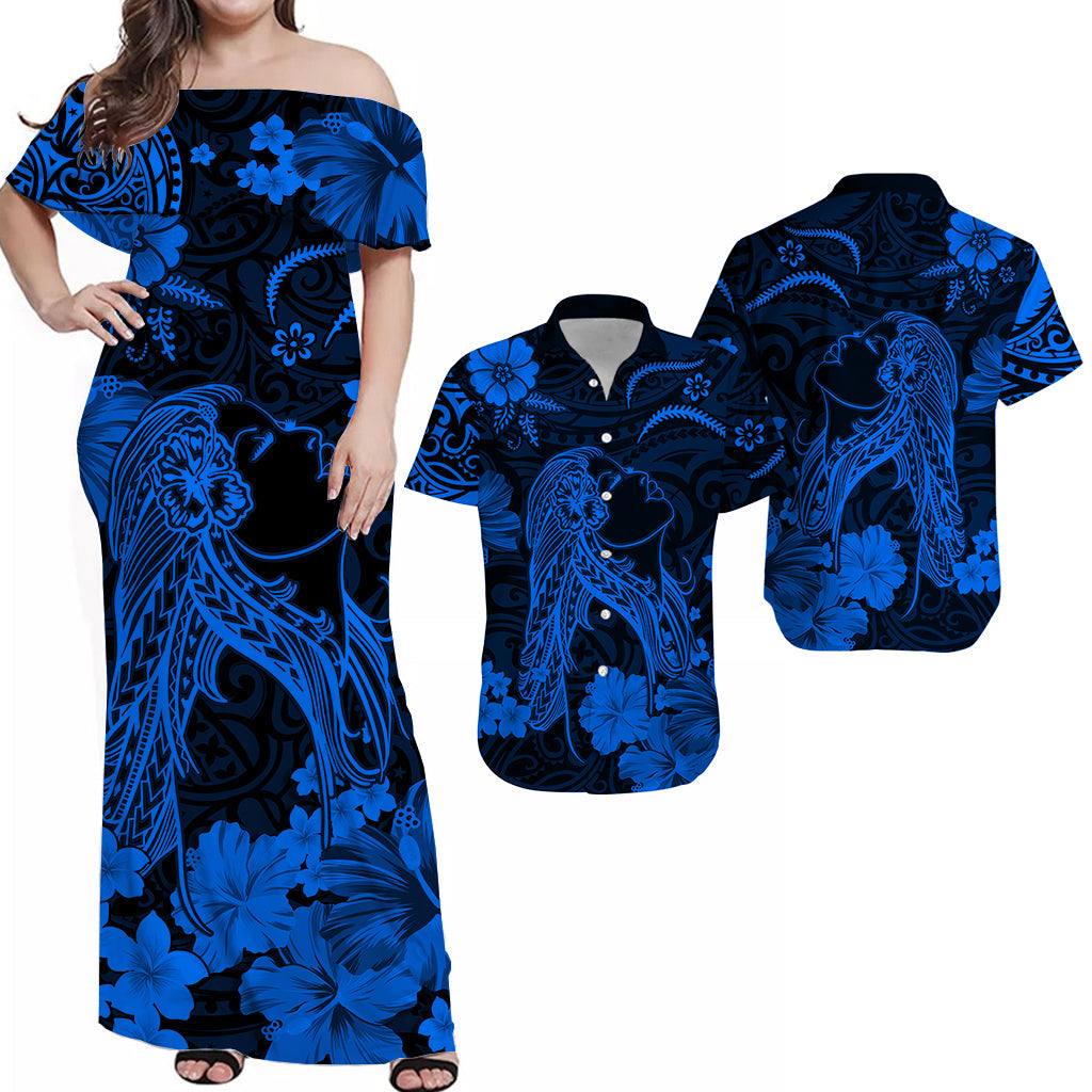 Hawaii Matching Hawaiian Shirt And Dress Polynesia Blue Beautiful Hula Girl LT13 - Wonder Print Shop